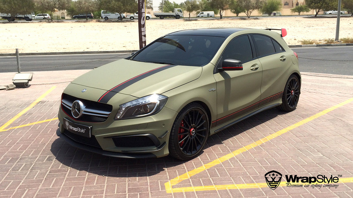 Mercedes A45 - Green Matt wrap - img 1