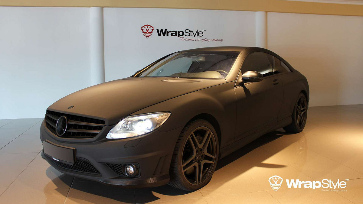 Mercedes S - Super Black Matt wrap - img 1