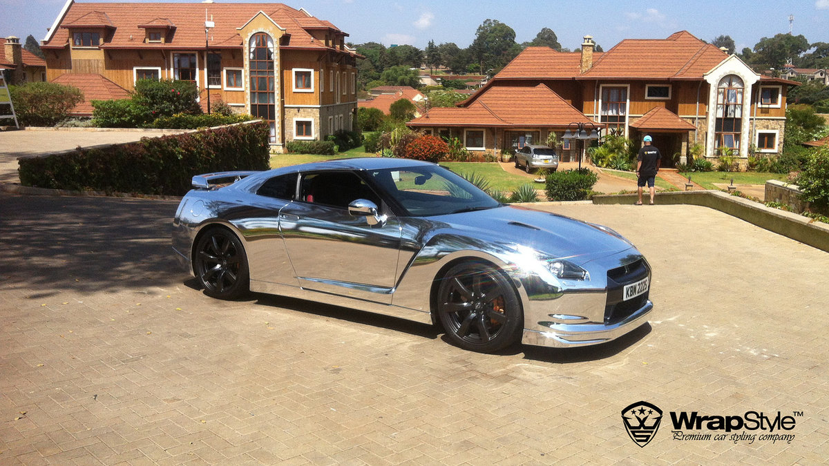 Nissan GTR - Silver Chrome wrap - img 1