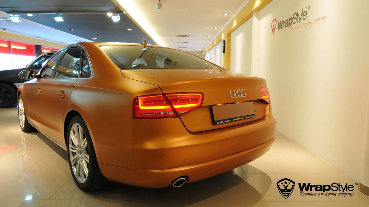 Audi A8 - Gold Matt wrap - cover