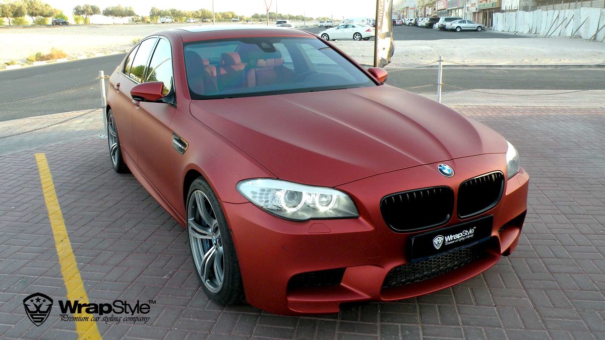 BMW M5 - Red Aluminium Satin wrap - cover