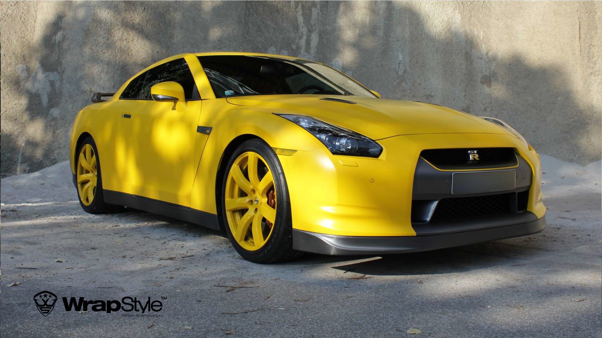 Nissan GTR  - Yellow Matt wrap - cover