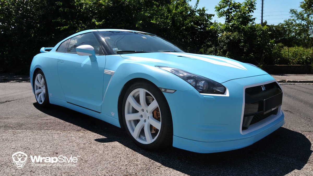 Nissan GTR - Sky Blue Matt wrap - cover