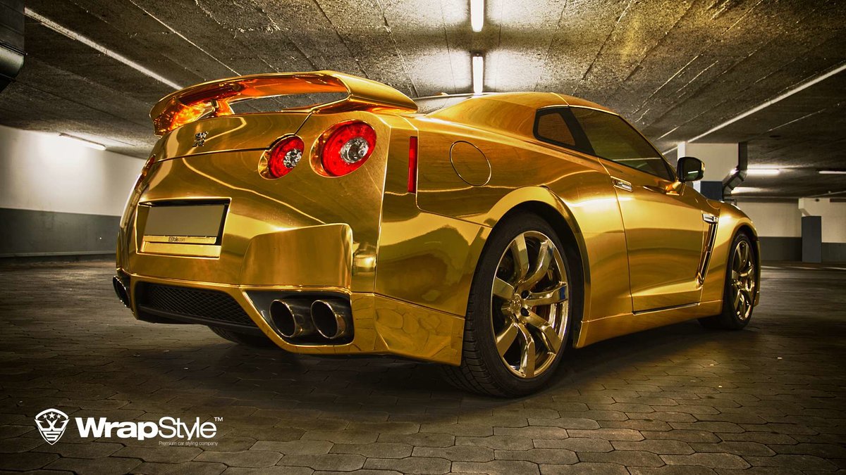 Nissan GTR - Gold Chrome wrap - cover