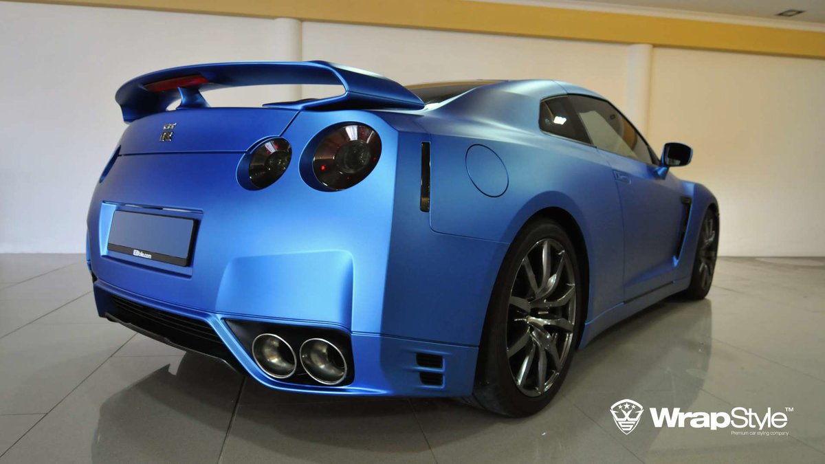 Nissan GTR - Electric Blue Matt wrap - cover