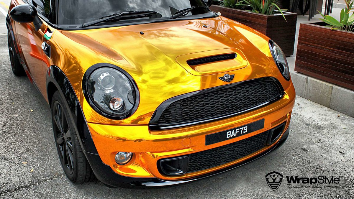 Mini Cooper - Orange Chrome wrap - cover