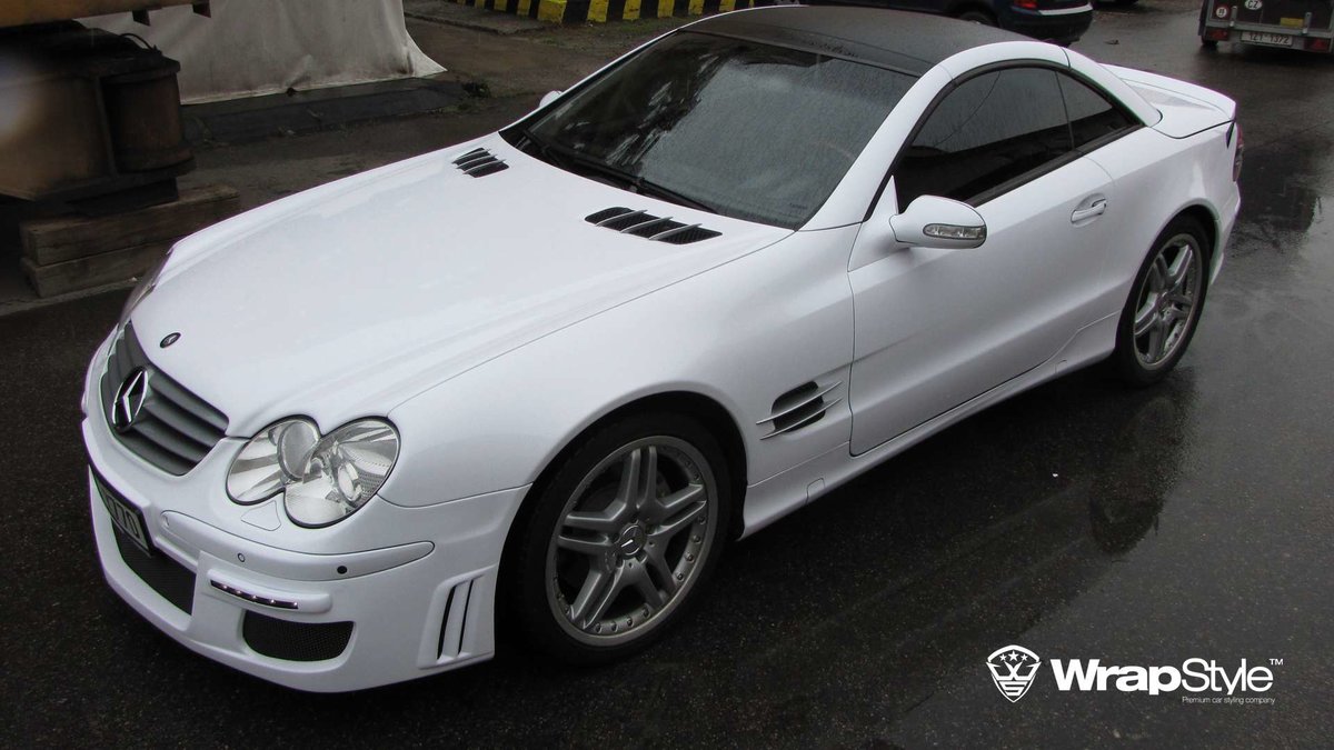 Mercedes SL - White Gloss wrap - cover