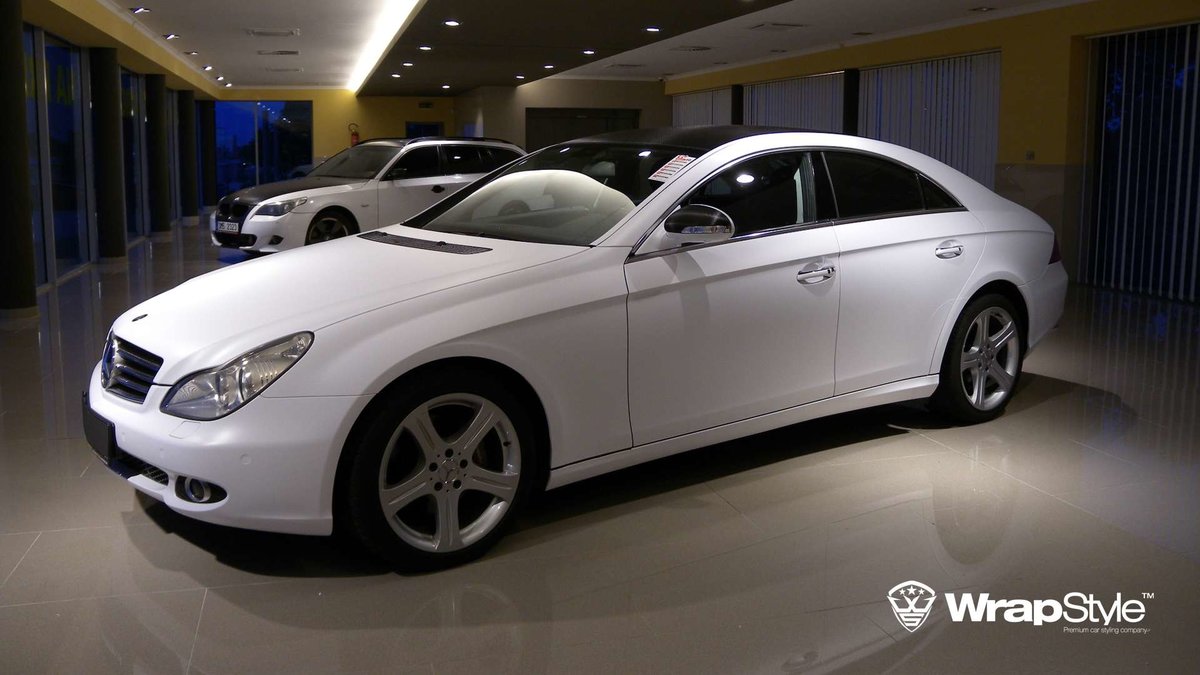 Mercedes CLS - White Matt wrap - cover