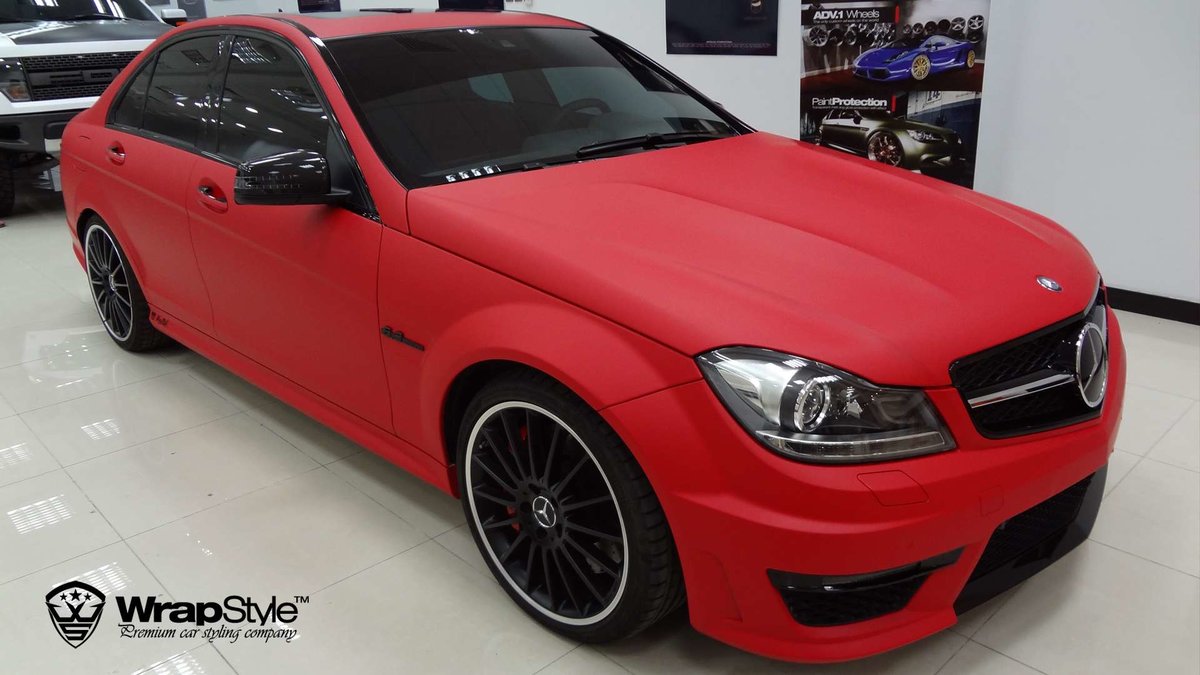 Mercedes AMG - Cherry Red Matt wrap - cover