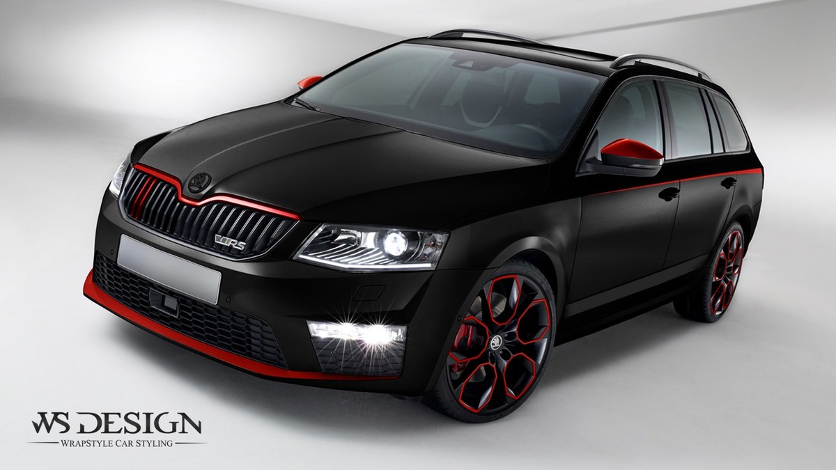 Škoda Octavia RS Combi - Red Detailing wrap - cover