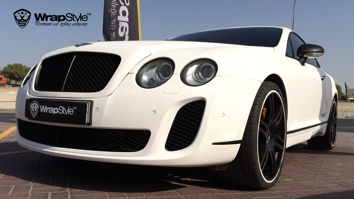 Bentley Continental - White Carbon wrap - cover