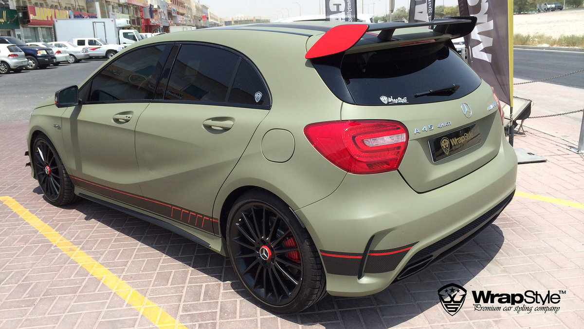 Mercedes A45 - Green Matt wrap - cover