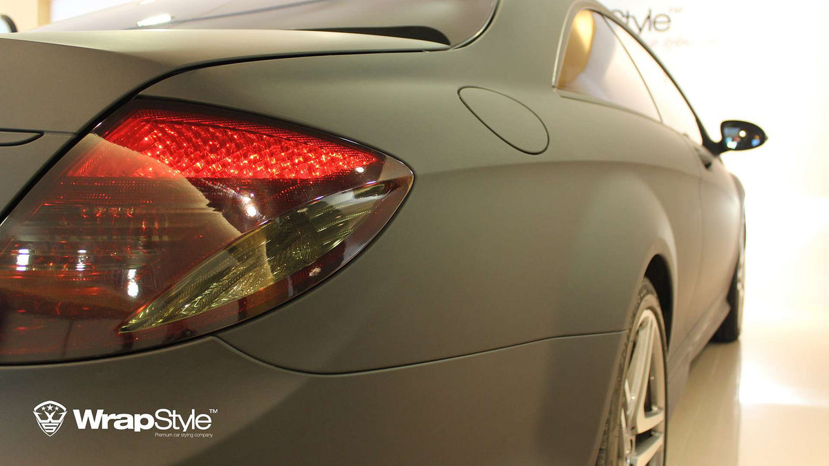 Mercedes S - Super Black Matt wrap - cover