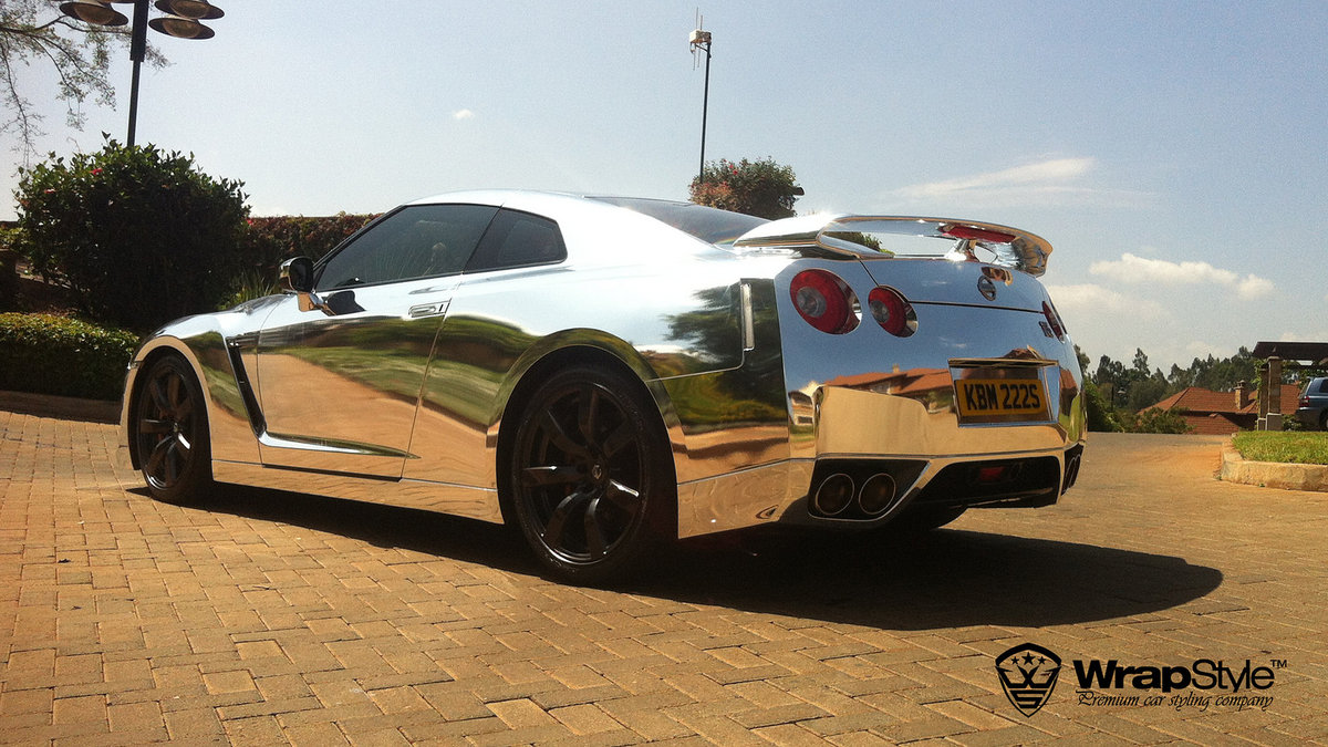 Nissan GTR - Silver Chrome wrap - cover