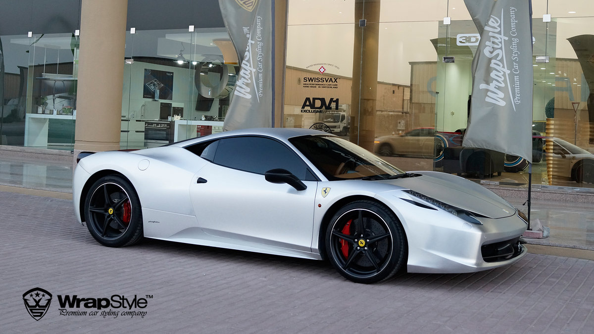 Ferrari 458 Italia - Silver Chrome wrap - cover