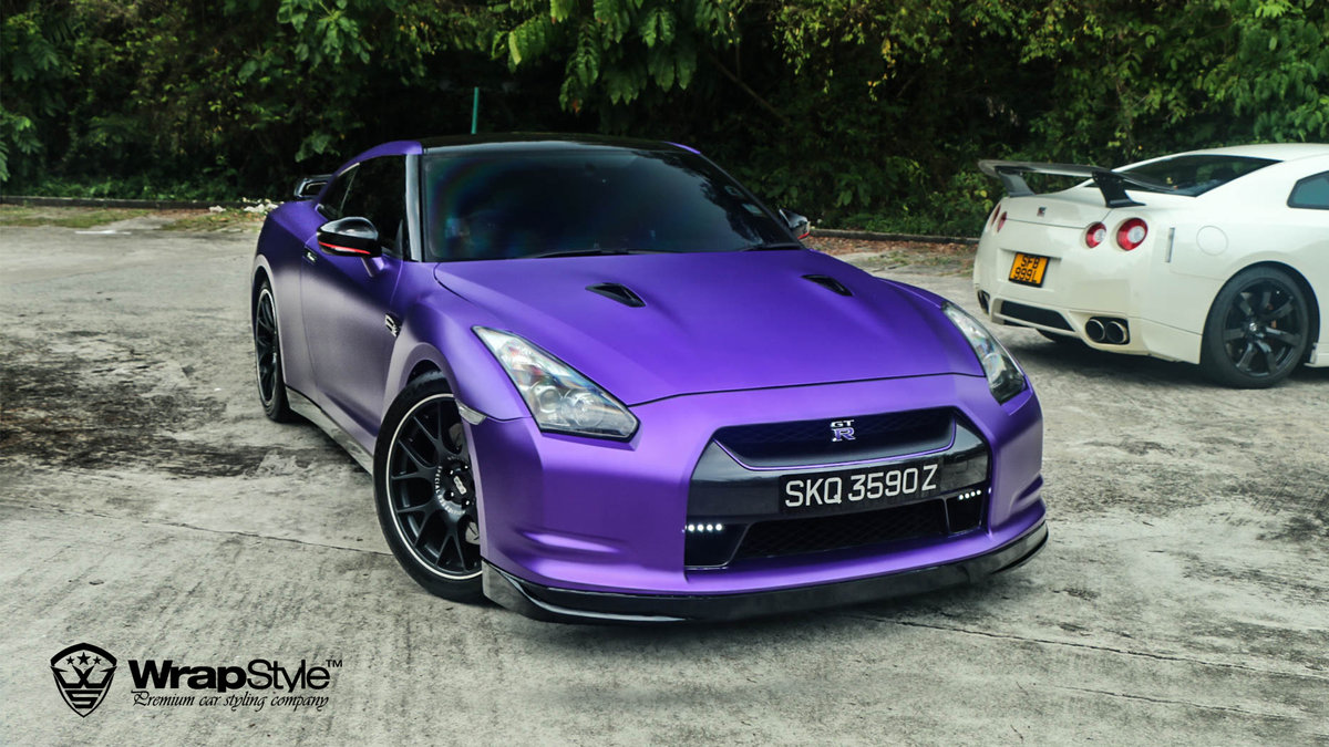 Nissan GTR - Purple Matt Chrome wrap - cover