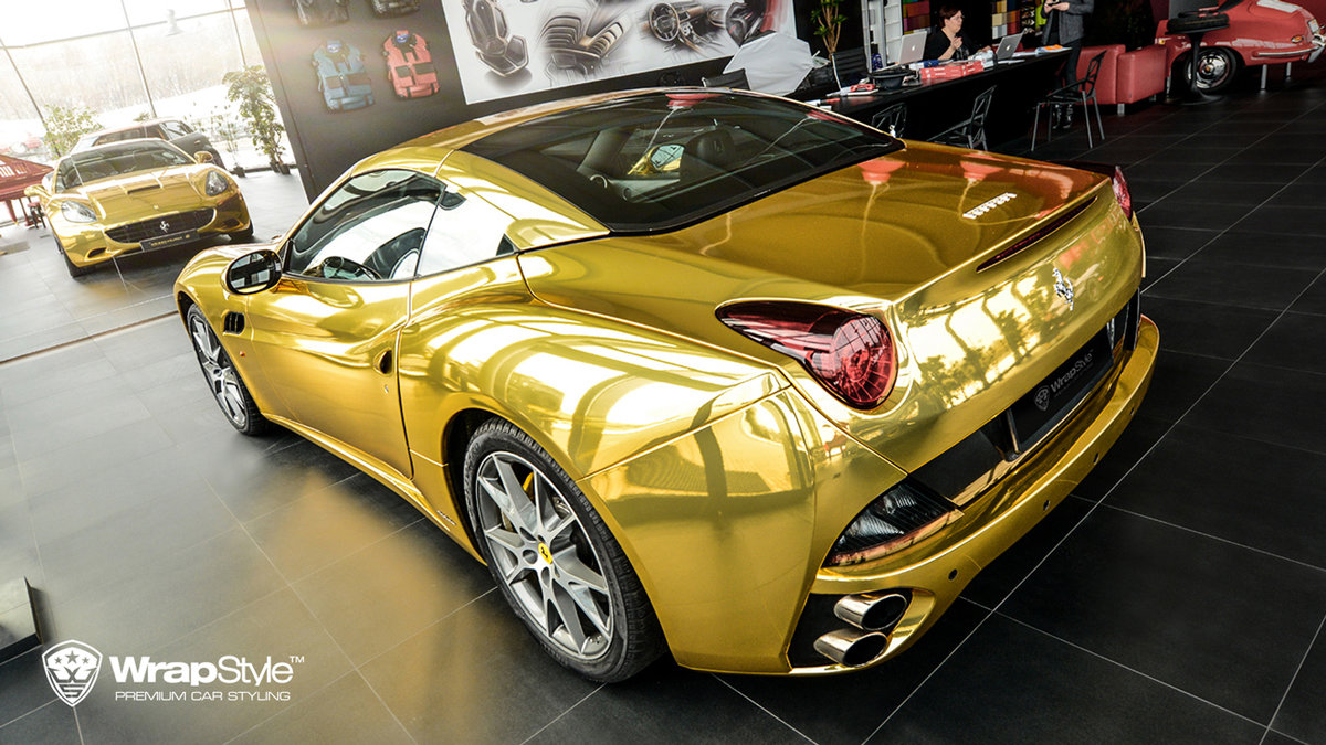 Ferarri California - Gold Chrome wrap - cover