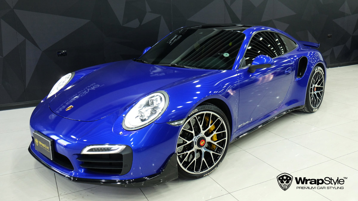 Porsche 911 Turbo S - Blue Metallic wrap - cover