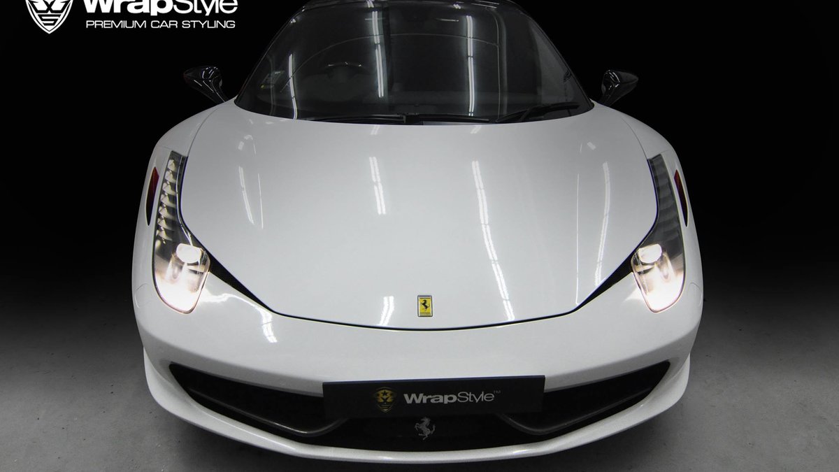 Ferrari 458 Italia - White Gloss wrap - cover