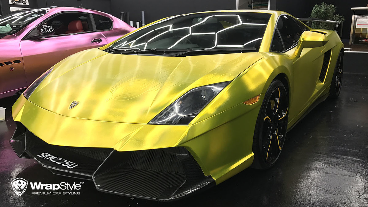 Lamborghini Gallardo - Brush Gold Chrome wrap - cover