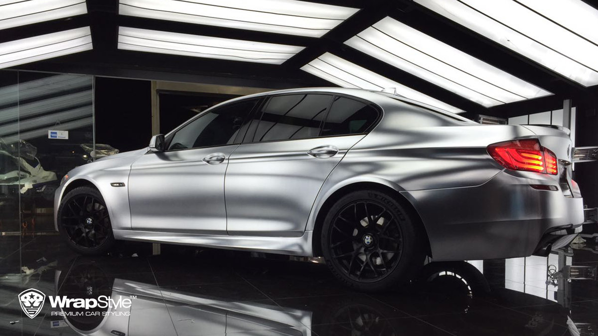 BMW 5 - Silver Matt Chrome wrap - cover