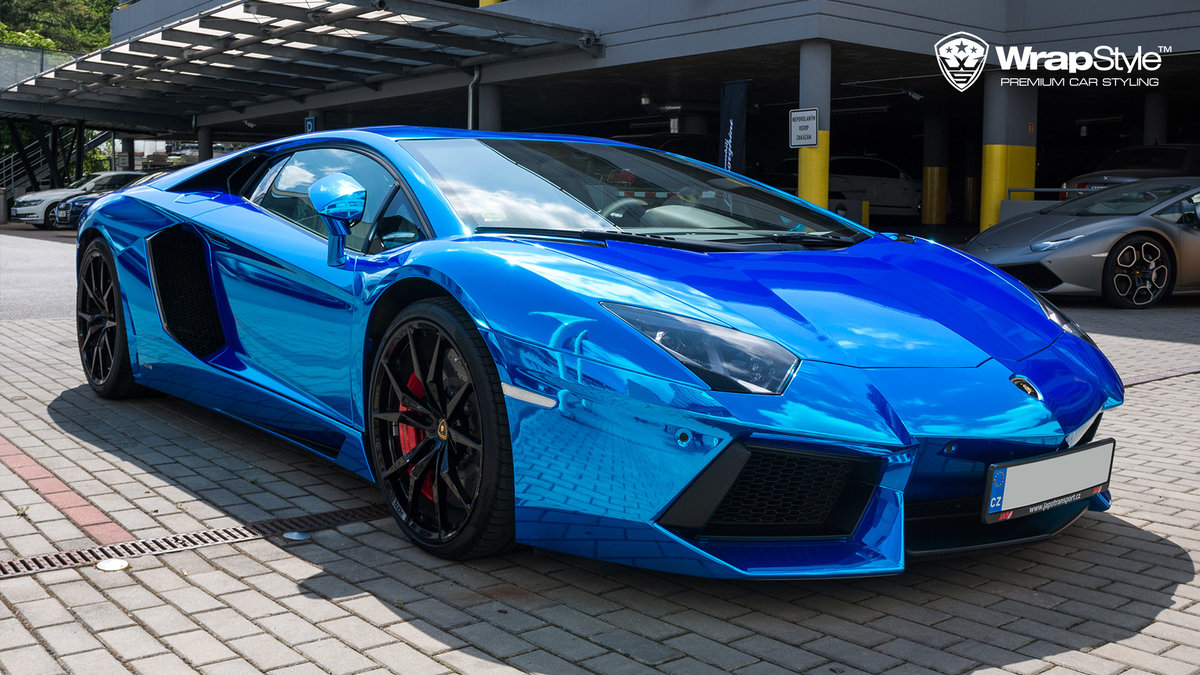 Lamborghini Aventador - Blue Chrome wrap - cover
