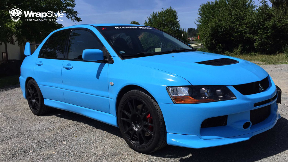 Mitsubishi Lancer Evo - ice blue - cover
