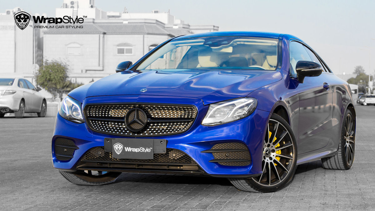 Mercedes E - Blue Metallic wrap - cover