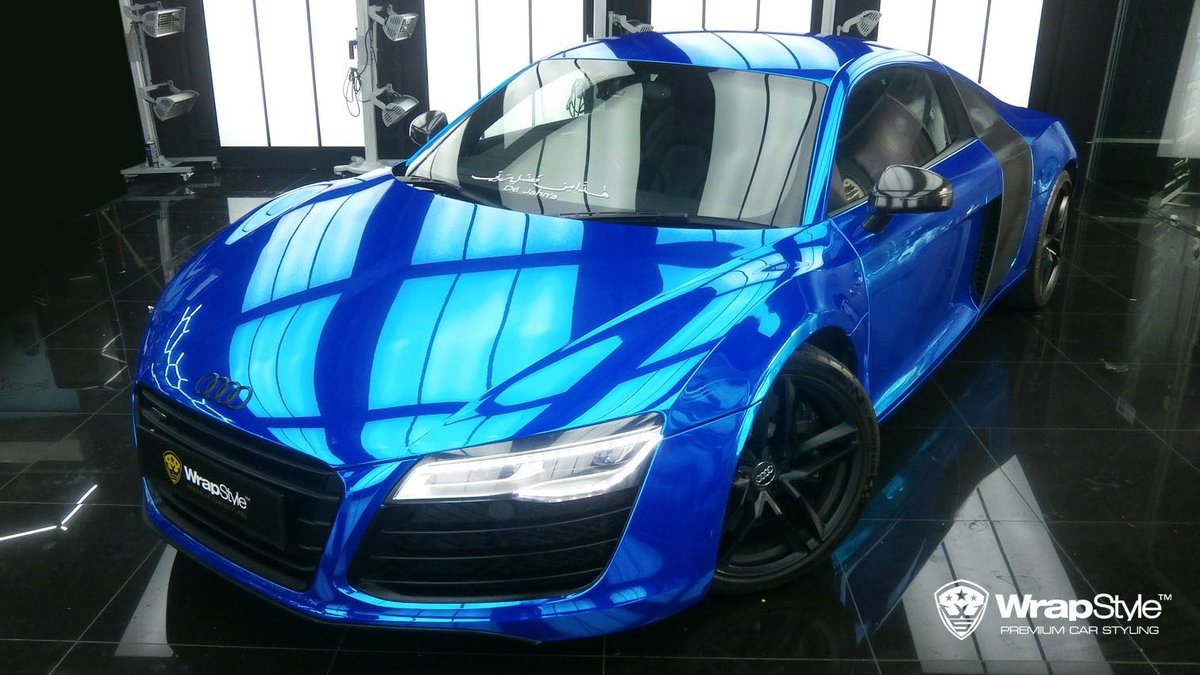 Audi R8 - Blue Chrome wrap - cover