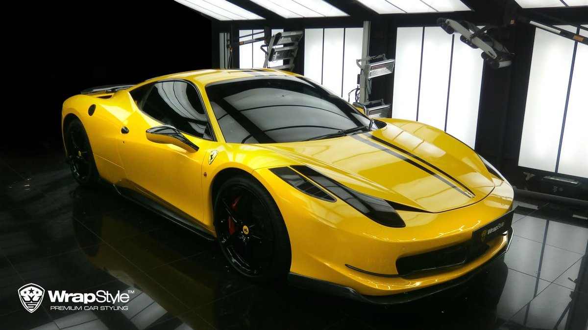 Ferrari 458 - Dark Yellow Gloss wrap - cover