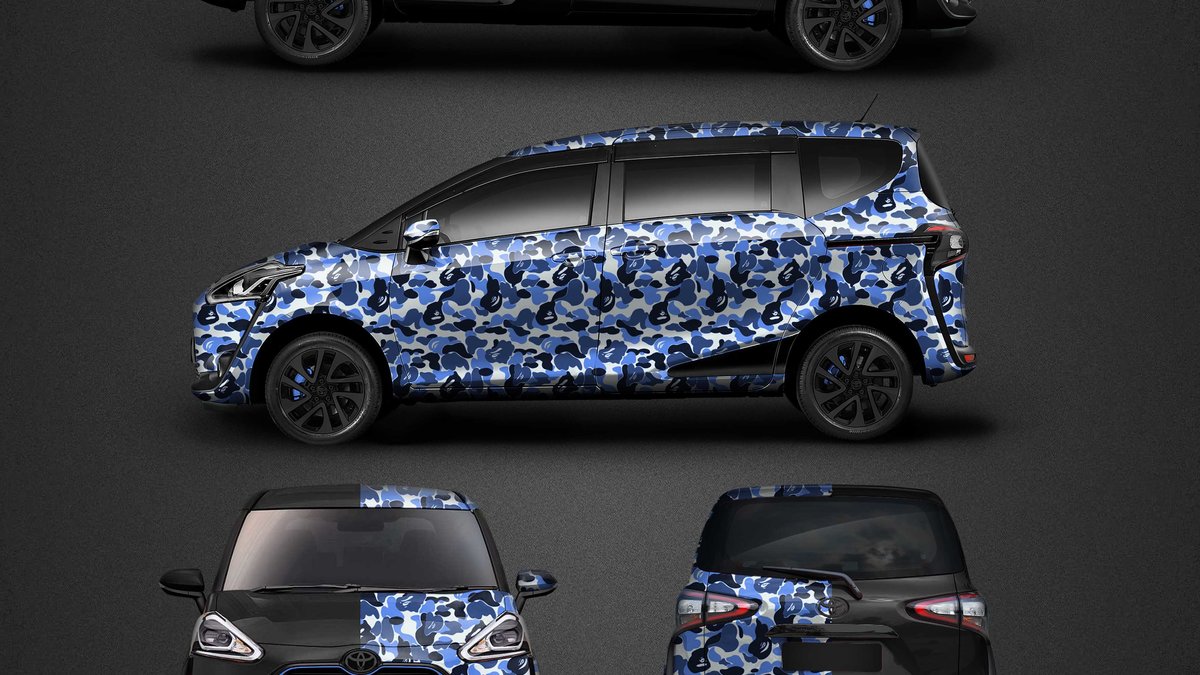Toyota Sienta - Bape Split Camouflage design - cover