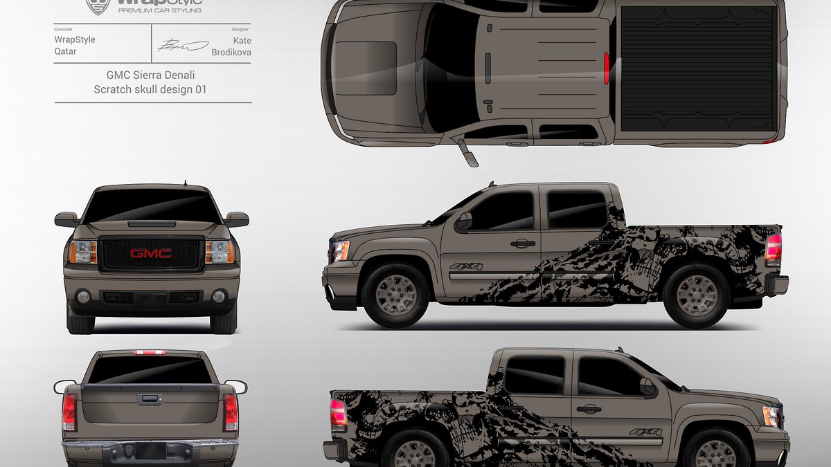 GMC Sierra Denali - Scratch Skull design - cover