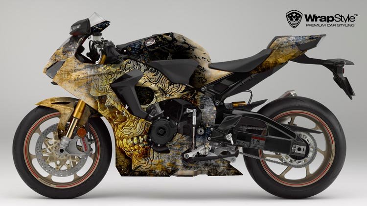 Honda CBR 100 - Golden Skull design - cover