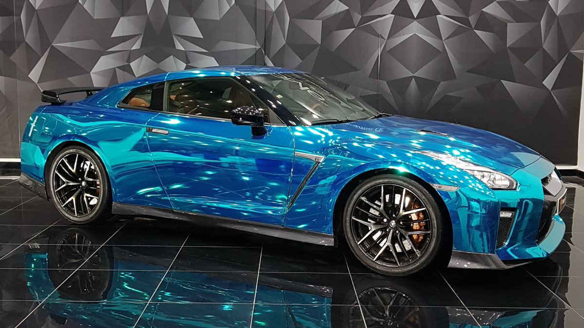 Nissan GTR - Blue Chrome wrap - cover