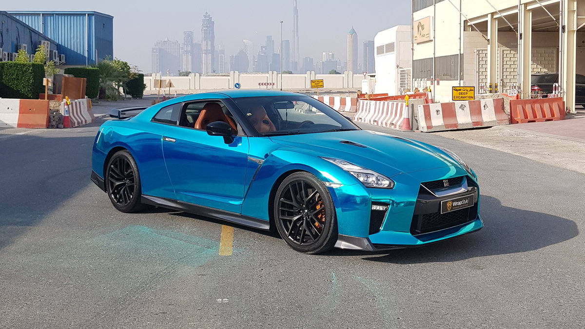 Nissan GTR - Blue Chrome wrap - img 1