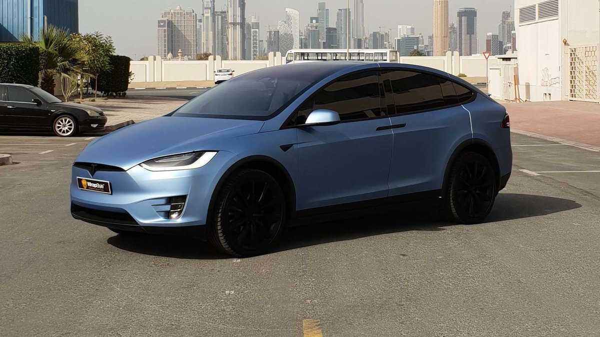 Tesla Model X - Blue Matt wrap - img 1