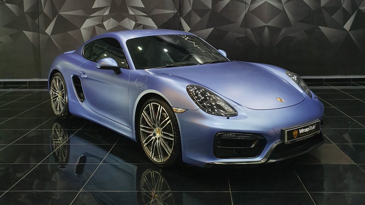 Porsche 718 - Blue Satin wrap - cover