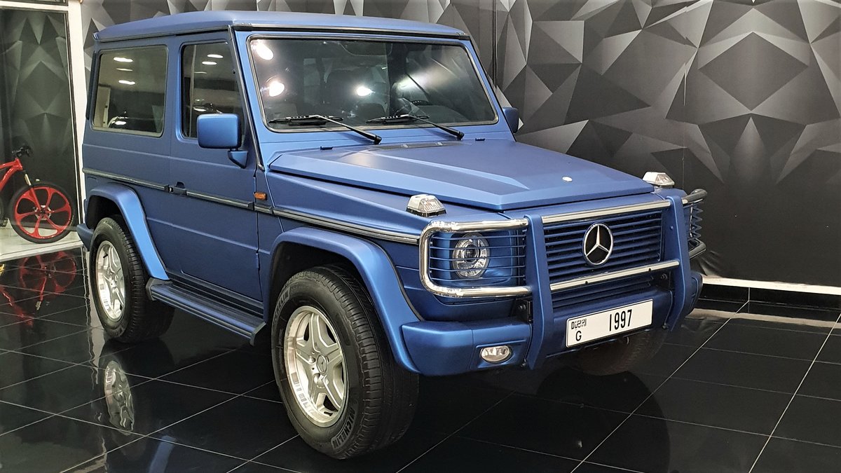 Mercedes G - Blue Satin wrap - cover