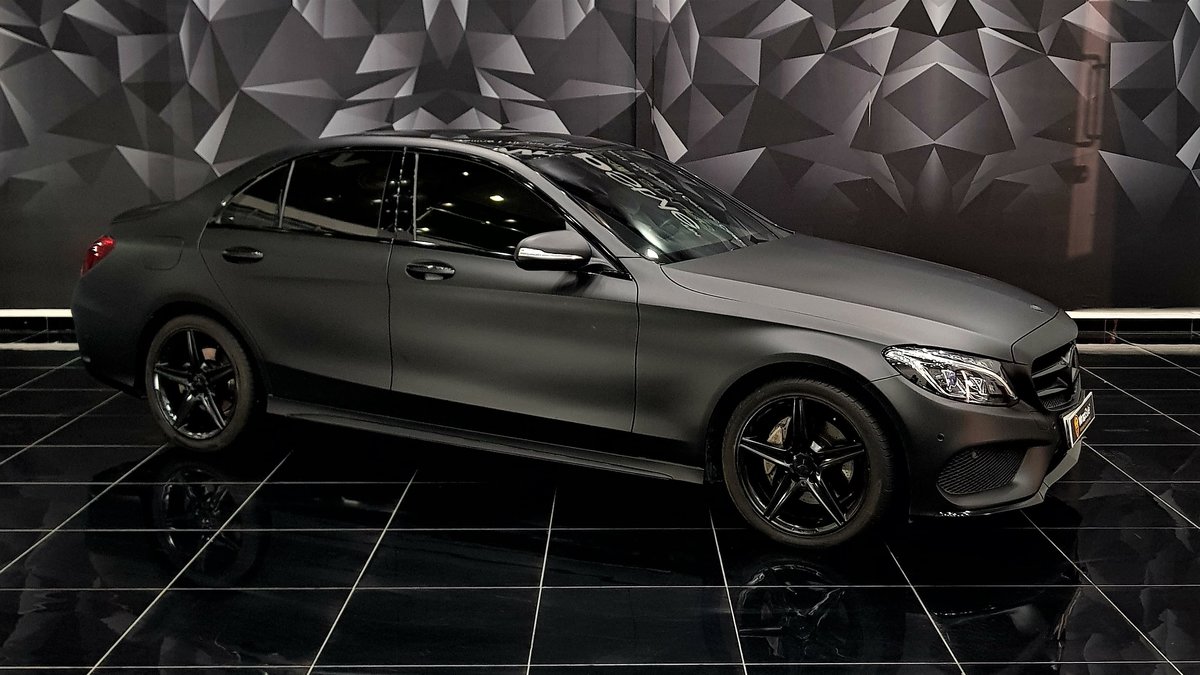 Mercedes C - Black Matt wrap - cover