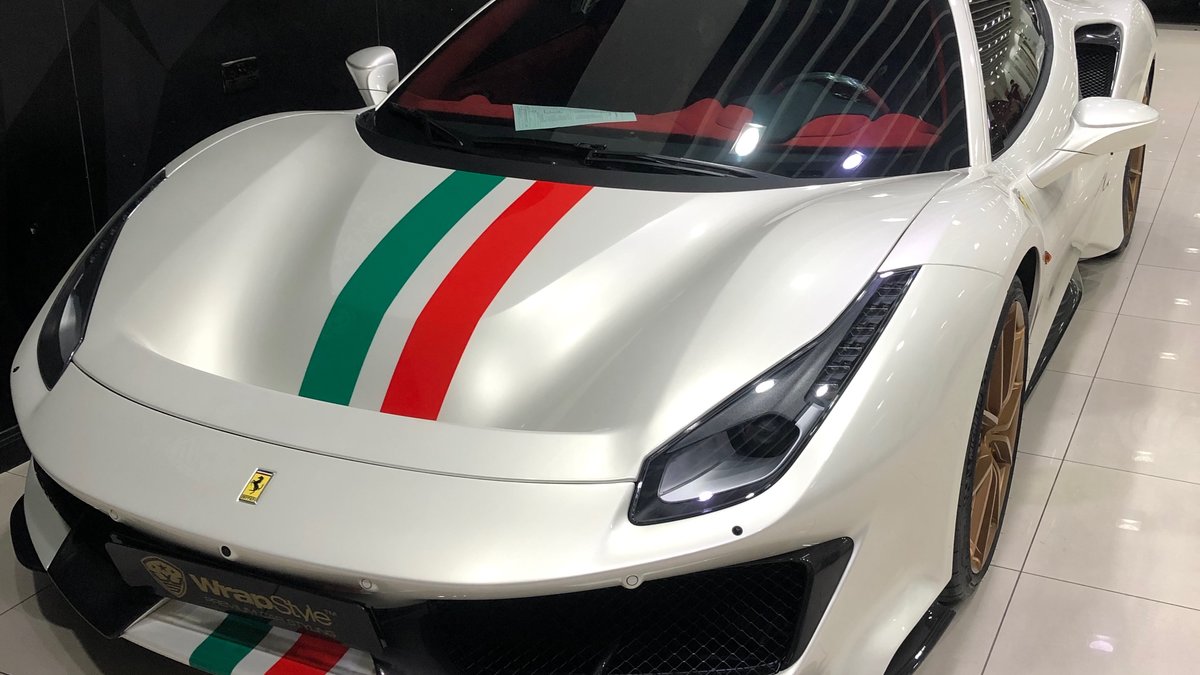 Precision Wrap - Ferrari 488 Pista, Custom Racing Stripe #Ferrari  #Ferrari488 #Ferrari488Pista #Pista #CUstomRacingstripe #RacingStripe