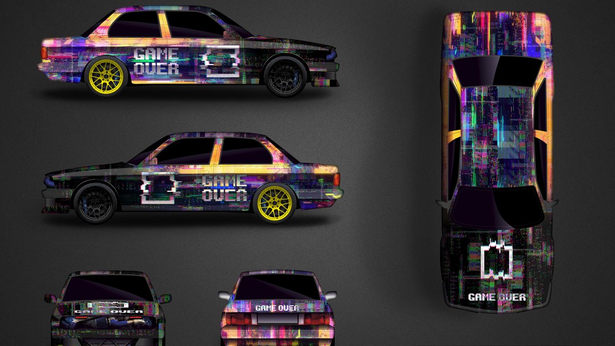 BMW E30 - Game Over Glitch design - cover