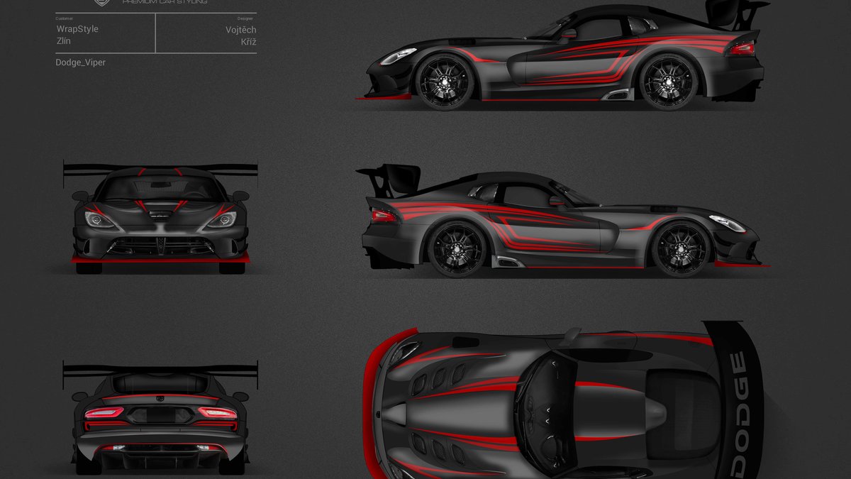 Dodge Viper - Stripes  Red Qatar design - img 1