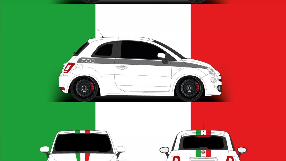 Fiat 500 - Italian Stripes design - cover