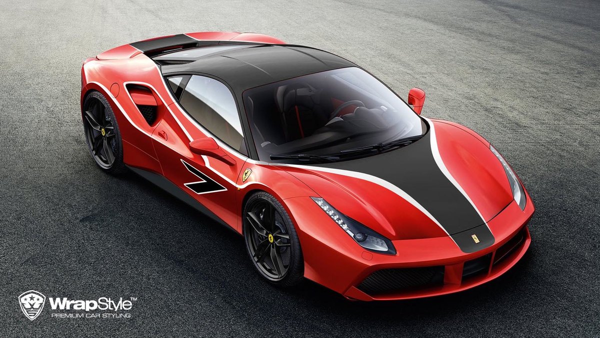 Ferrari 488 - Black Stripe design - cover