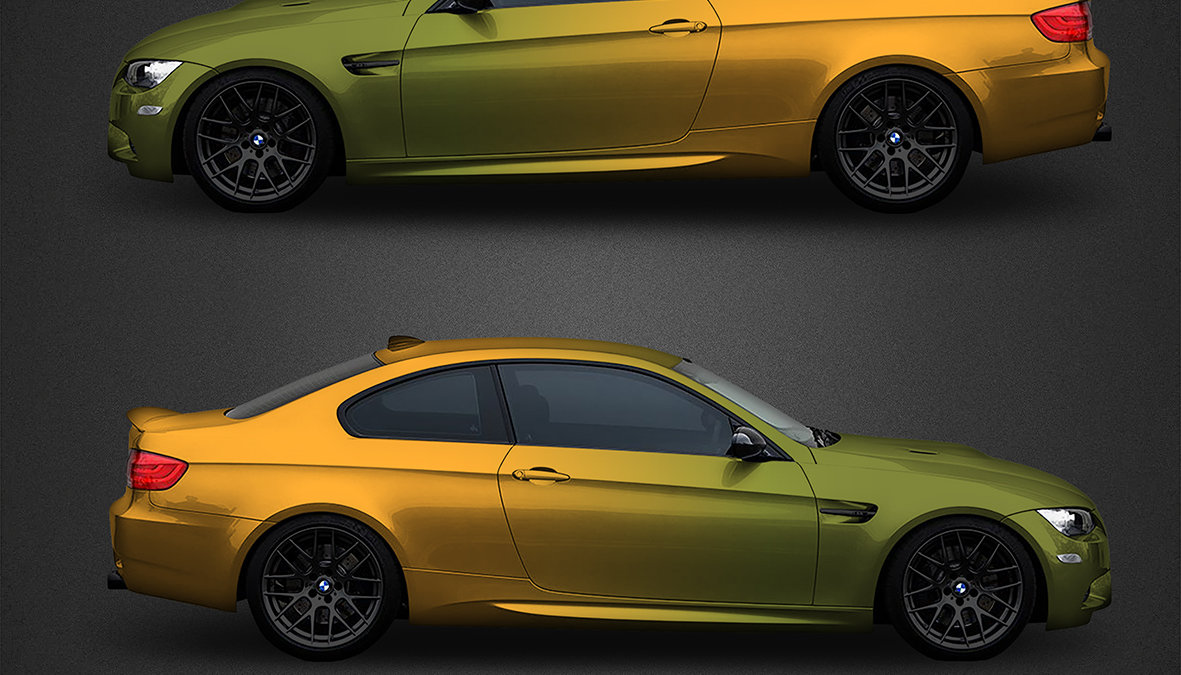 BMW E92 - Gradient Millitary Yellow design - cover