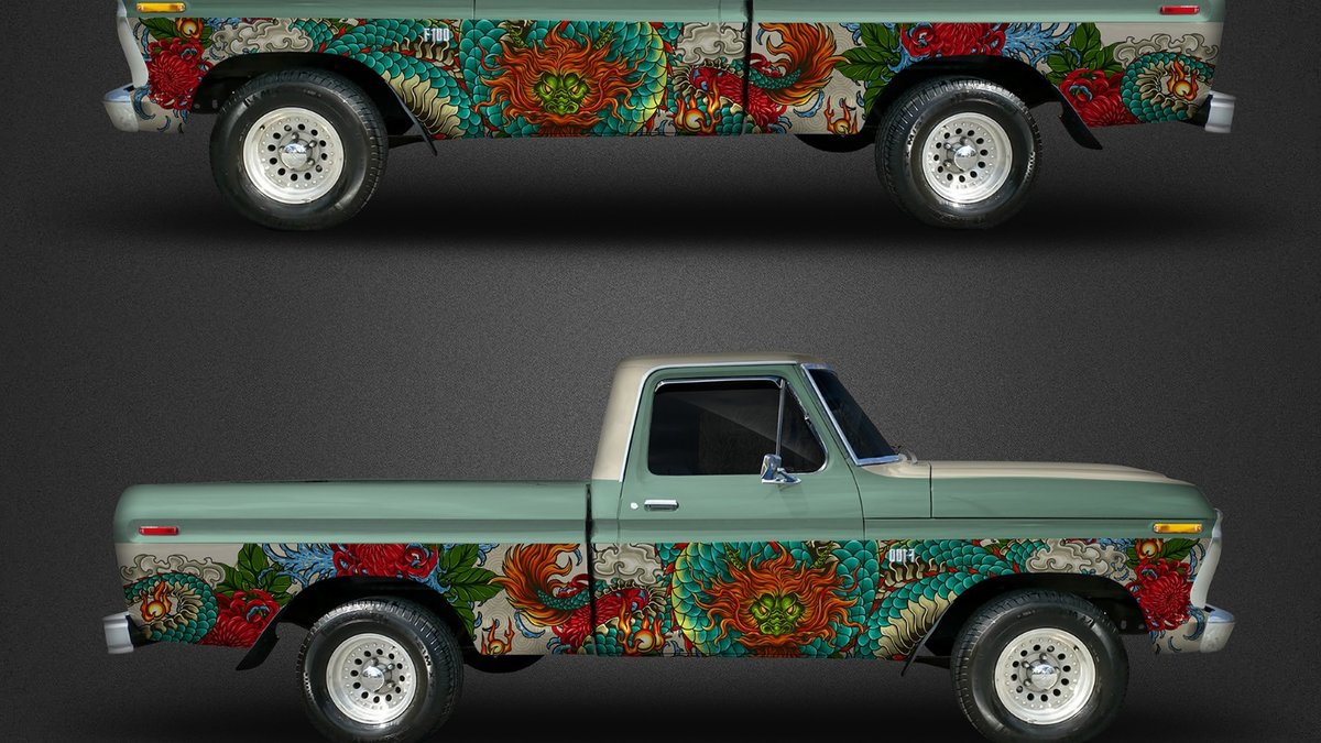 Ford F100 - Japanese Tattoo design - cover