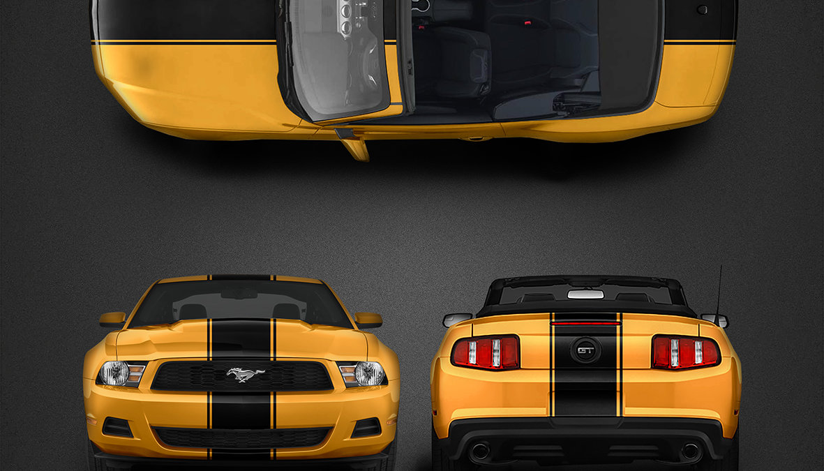 Ford Mustang - Stripes Decals design - cover