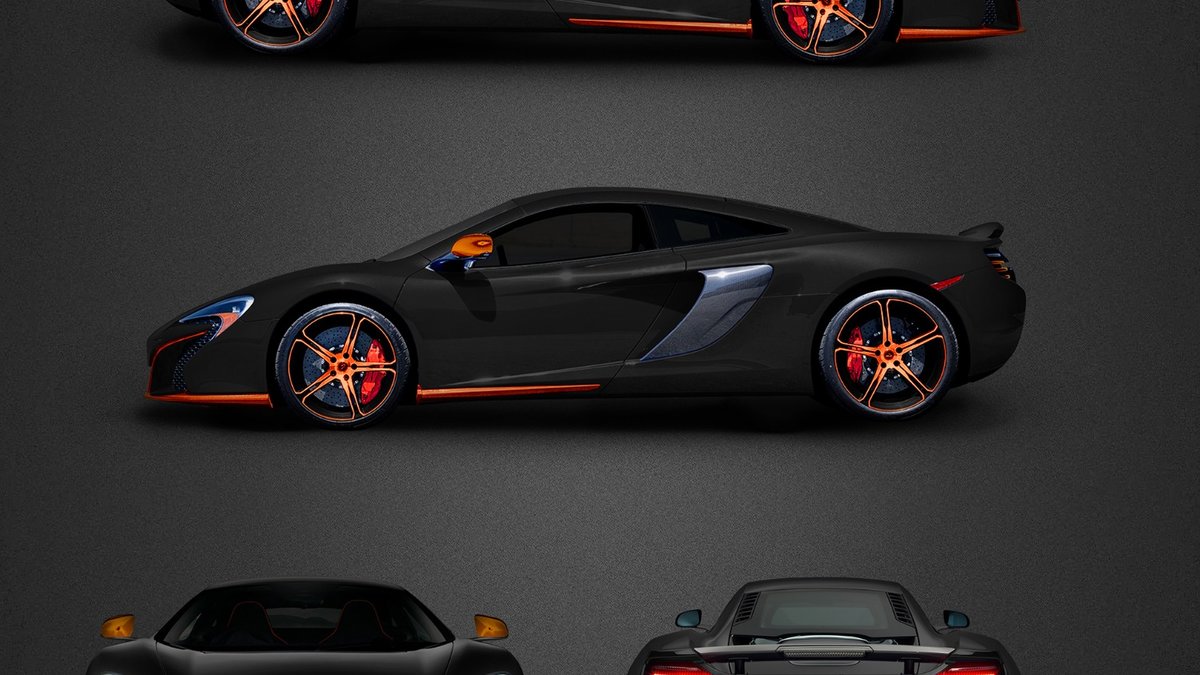 McLaren - Black matt + Orange chrome design - cover