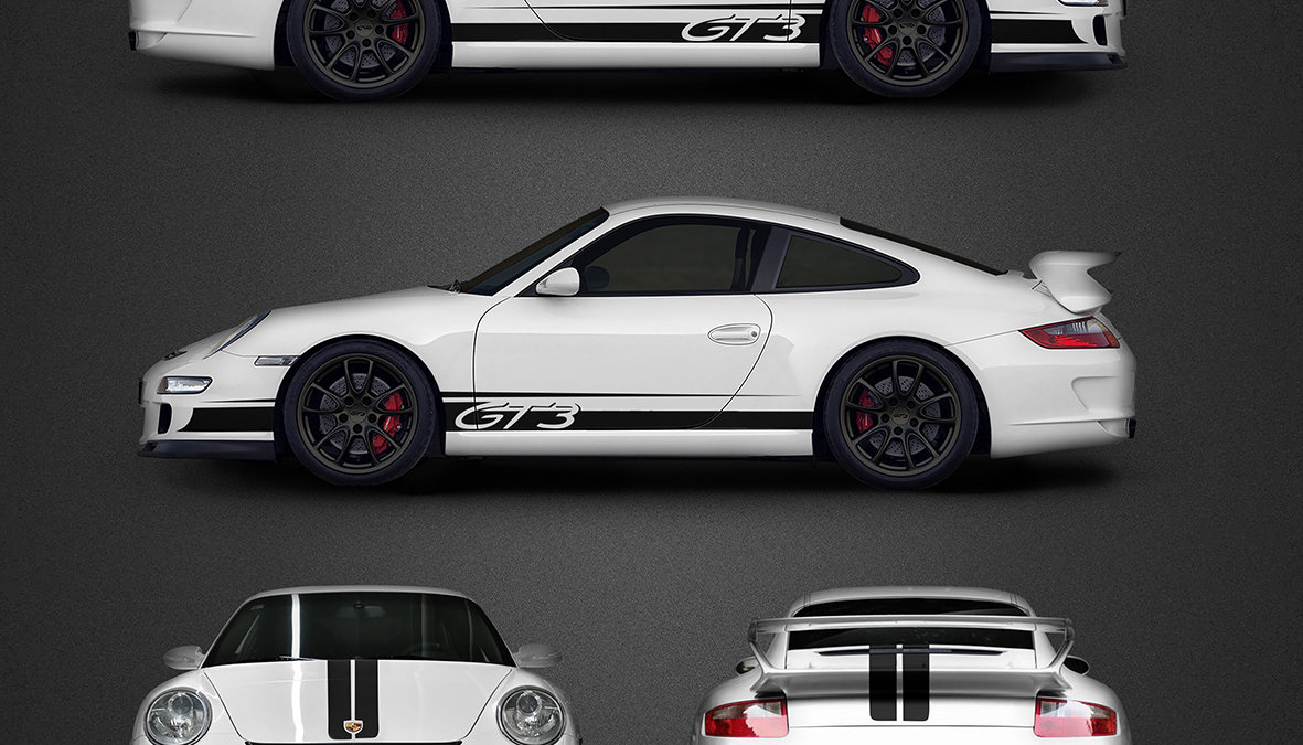 Porsche 911 GT3 - Stripes Decals design - cover