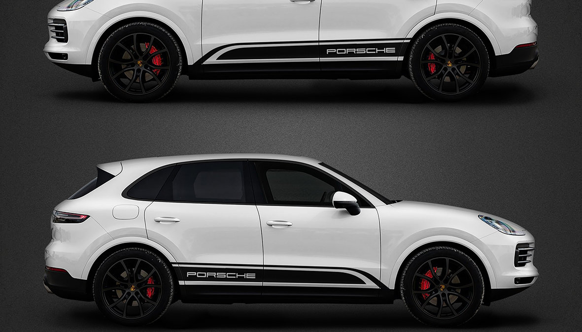 Porsche Cayenne - Stripe Decals black design - cover